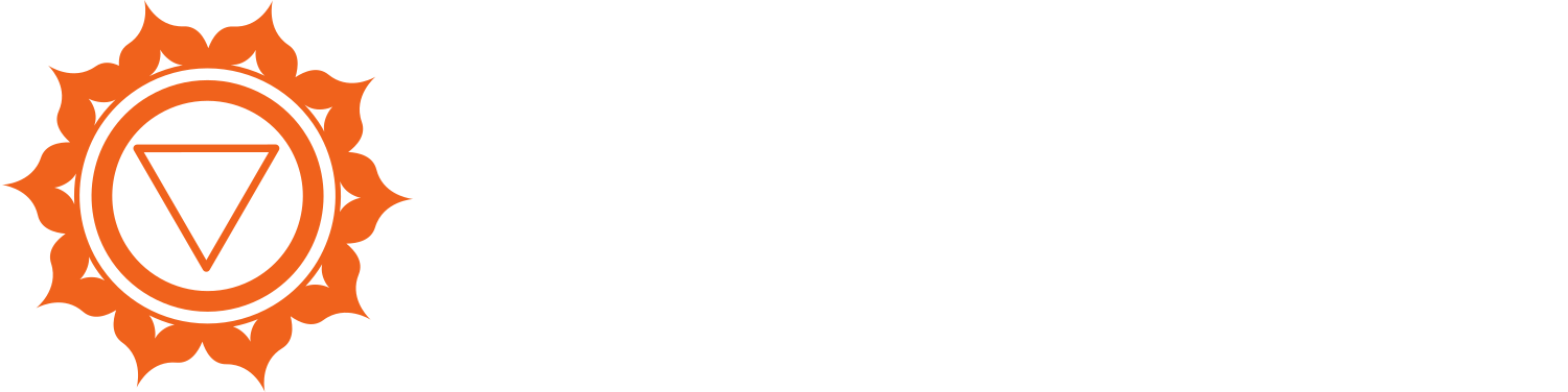 HelloChakra horizontal logo — white